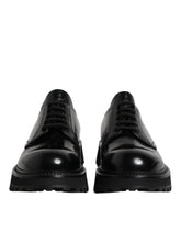 Dolce & Gabbana Black Leather Lace Up Trekking Dress Shoes